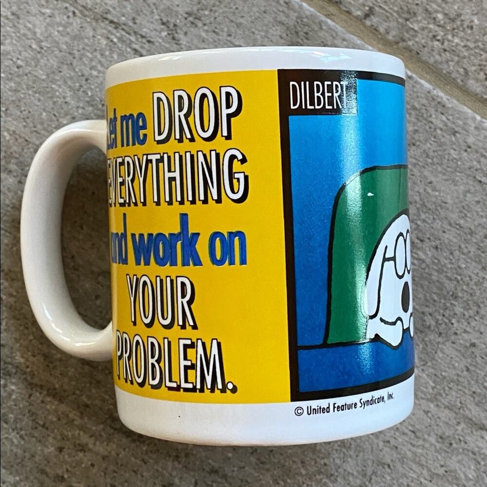 Dilbert "Let Me Drop Everything..." Coffee Mug‎ PERFECT CONDITION